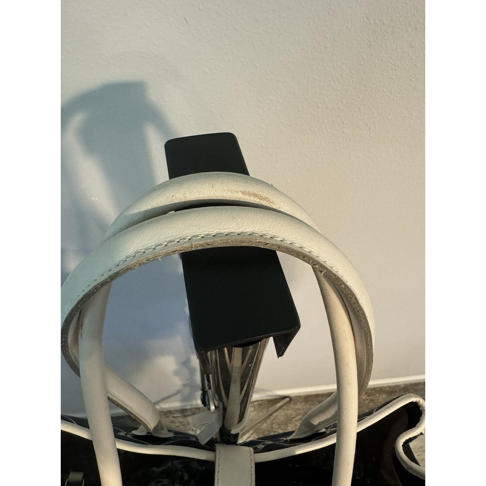 dooney & bourke Black Canvas bag with white leather straps. - Picture 3 of 7